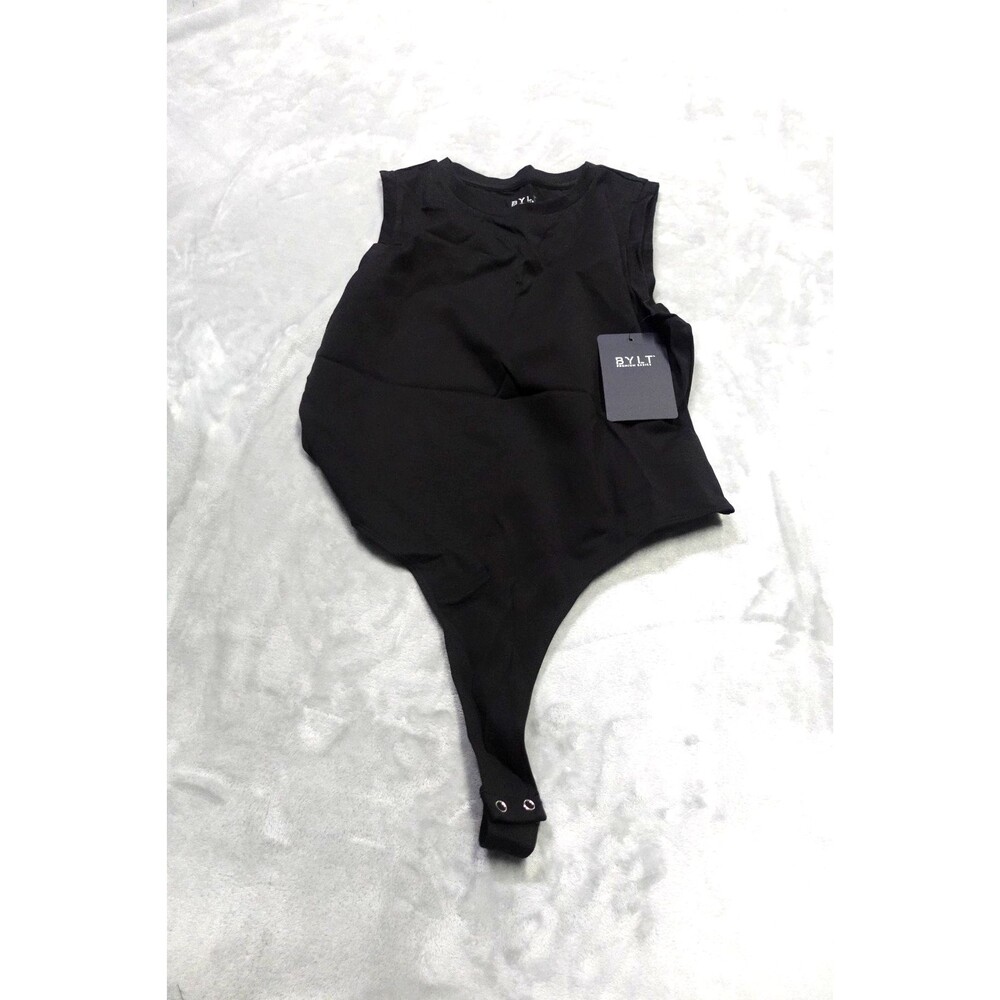 Bylt‎ Women's Size Large Black Balm High Neck Sleeveless Bodysuit NWT